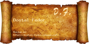 Dostal Fedor névjegykártya